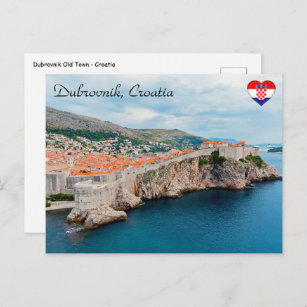 Carte Postale Toits et murs de la vieille ville de Dubrovnik - C