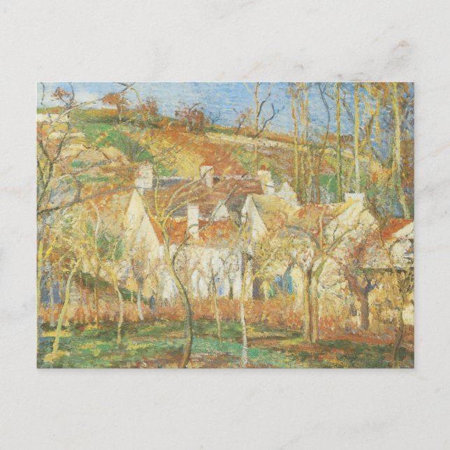 Carte Postale Toits rouges, Coin d'un village, Hiver par Pissarr (Devant)