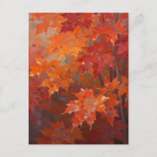 Carte Postale Toiture de feuilles de érable d'automne vibrant