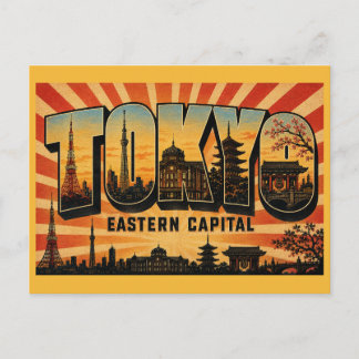 Carte Postale Tokyo Capitale de l'Est Art de Voyage Rétro