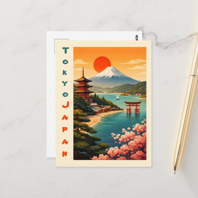 Carte Postale Tokyo Japon (Devant/Arrière en situation)