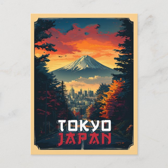 Carte Postale Tokyo, Japon : Mont Fuji et Cityscape (Devant)