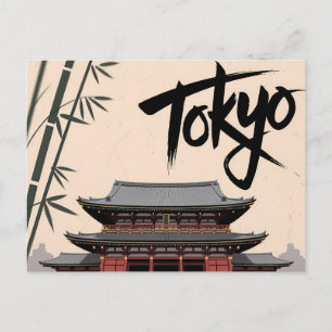 Carte Postale Tokyo Japon Voyage Art de calligraphie de temple v