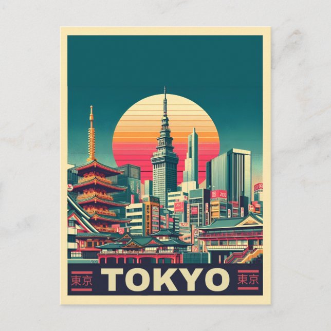 Carte Postale Tokyo Japon Voyage cadeaux RETRO (Devant)