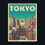 Carte Postale Tokyo Japon voyage cadeaux vintages<br><div class="desc">"Tokyo" "Japon" "culture japonaise" "Fleurs de cerisiers" "Mt Fuji" "Lutte Sumo" "Mode Harajuku" "Shibuya traversant" "Tokyo skyline" "Ramen"</div>