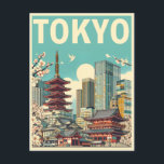 Carte Postale Tokyo Japon voyage cadeaux vintages<br><div class="desc">"Tokyo" "Japon" "culture japonaise" "Fleurs de cerisiers" "Mt Fuji" "Lutte Sumo" "Mode Harajuku" "Shibuya traversant" "Tokyo skyline" "Ramen"</div>