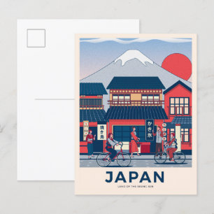 Carte Postale Tokyo Japon Voyage Vintage d'illustration