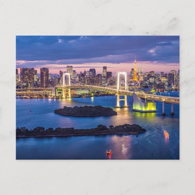 Carte postale Tokyo la nuit (Devant)