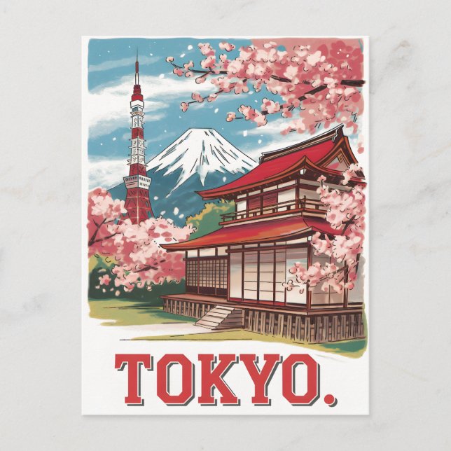 Carte Postale Tokyo Mont Fuji vintage (Devant)