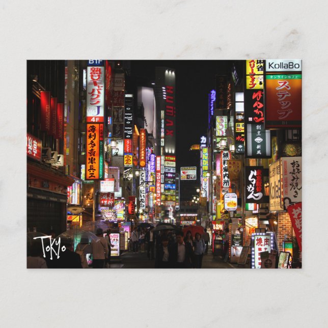 Carte postale Tokyo Neons de nuit (Devant)