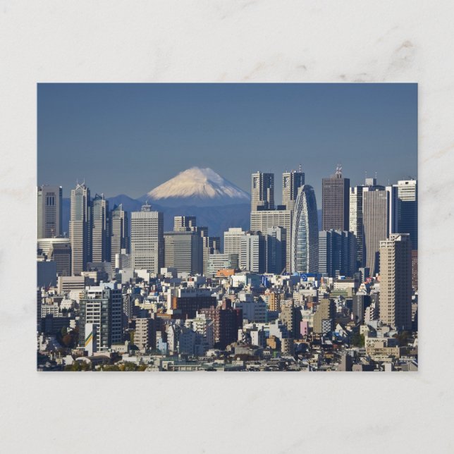 Carte Postale Tokyo, Shinjuku District Skyline, Mont Fuji, (Devant)