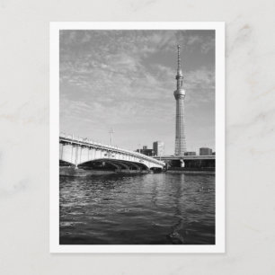 Carte Postale Tokyo Skytree reflété dans la rivière Sumida