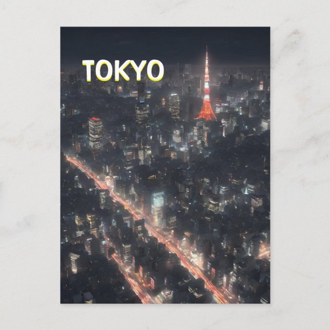 Carte Postale Tokyo Street At Night (Devant)