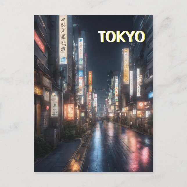 Carte Postale Tokyo Street At Night (Devant)