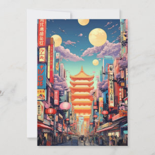 Carte postale Tokyo Travel Art, Tokyo Skyline, Jap