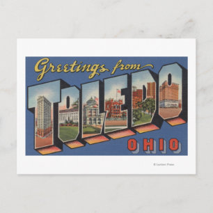 Carte Postale Tolède, Ohio, grandes lettres ScènesTolède, OH