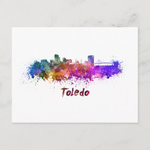 Carte Postale Toledo OH skyline en aquarelle