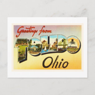 Carte Postale Toledo Ohio OH Vieux souvenir Vintage voyage