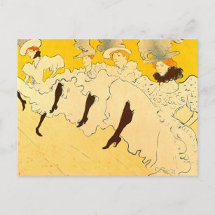 Carte Postale Tolouse-Lautrec Dancing Girls Yellow Poster Art