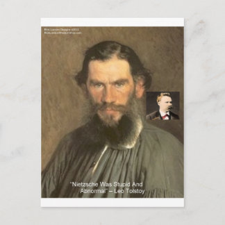 Carte Postale Tolstoï "Nietzsche = Stupid Cadeaux De Devis Tee -