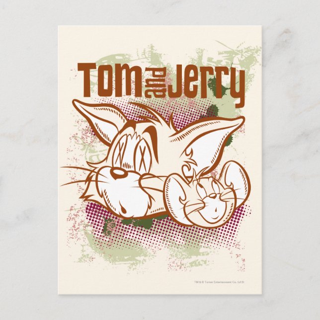 Carte Postale Tom and Jerry Brown and Green (Devant)