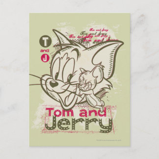 Carte Postale Tom and Jerry Pink and Green