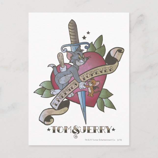 Carte Postale Tom et Jerry Ennemies pour toujours 2 (Devant)