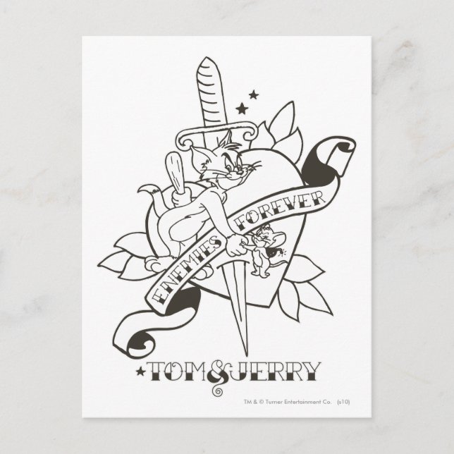 Carte Postale Tom et Jerry Ennemis pour toujours 1 (Devant)