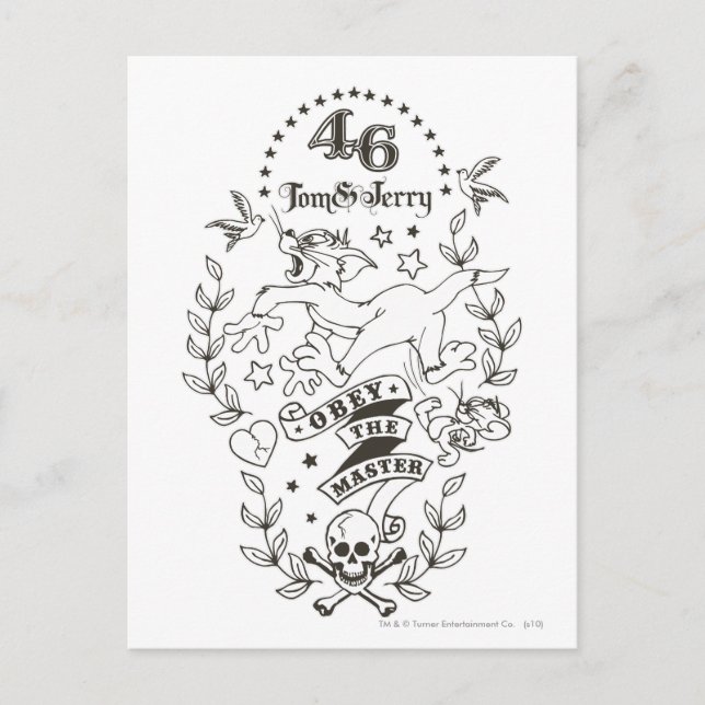 Carte Postale Tom et Jerry Obey Le Maître 1 (Devant)