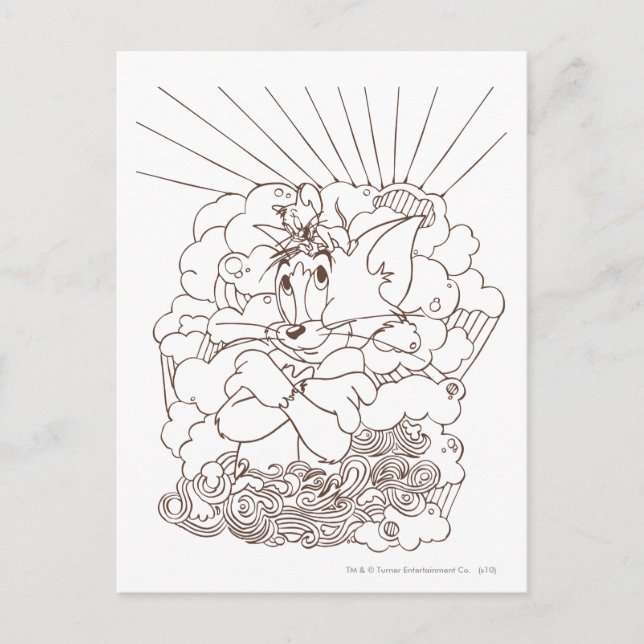 Carte Postale Tom et Jerry Outline (Devant)
