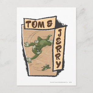 Carte Postale Tom et Jerry sur un canapé tan