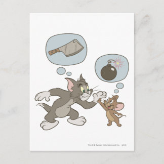 Carte Postale Tom et pensées de mal de Jerry