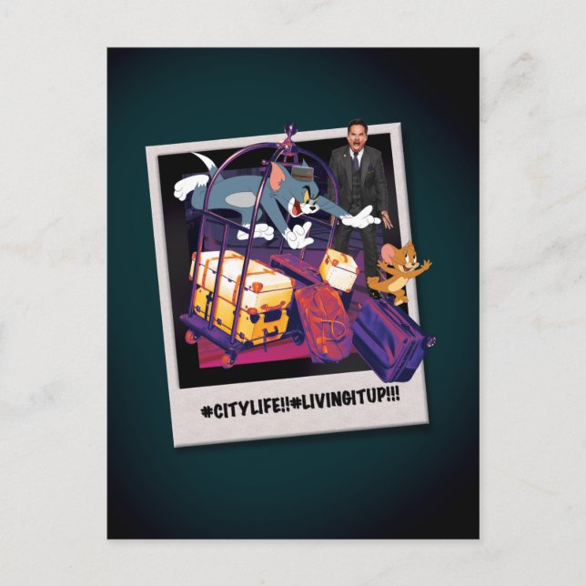 Carte Postale Tom & Jerry Luggage Crash Photograph (Devant)