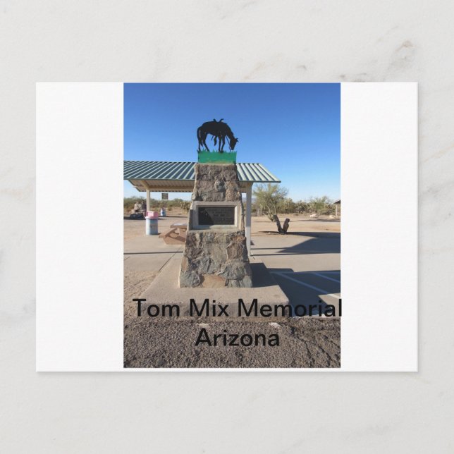 Carte Postale Tom Mix Mémorial Arizona (Devant)