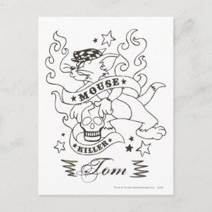 Carte Postale Tom Souris Tueur Tatouage 1
