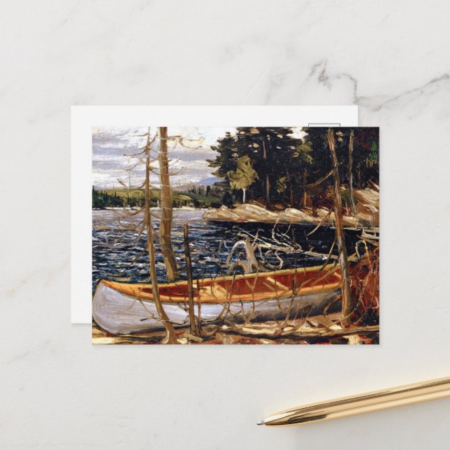 Carte Postale Tom Thomson - Le Canot (Devant/Arrière en situation)