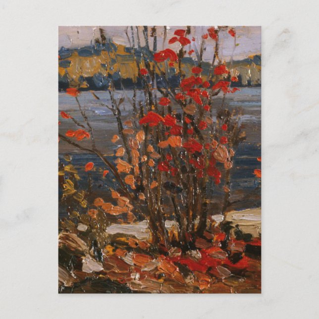 Carte Postale Tom Thomson peignant Lac et arbre rouge Ontario P (Devant)