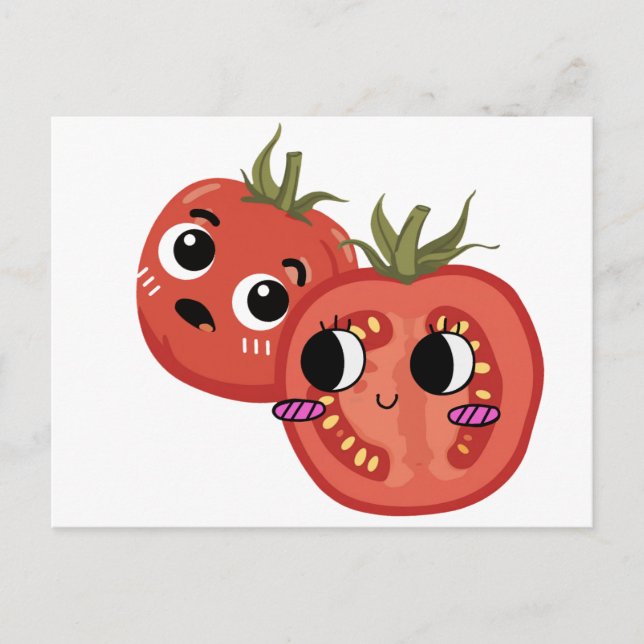 Carte Postale Tomate en admiration  (Devant)