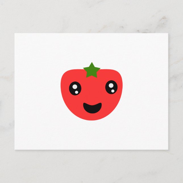Carte Postale Tomate mignonne et heureuse (Devant)