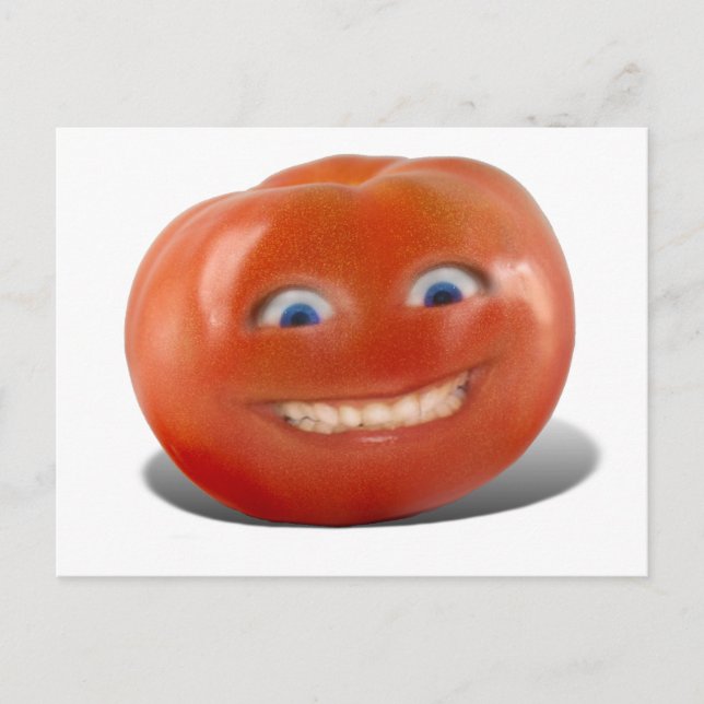 Carte Postale Tomate Souriante Visage Heureux (Devant)