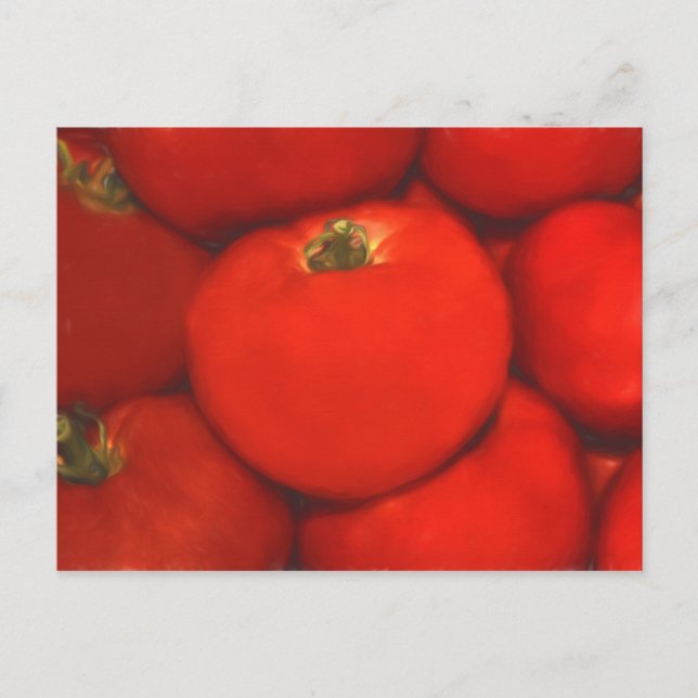 Carte Postale Tomates de jardin à la maison rouge juteuse (Devant)