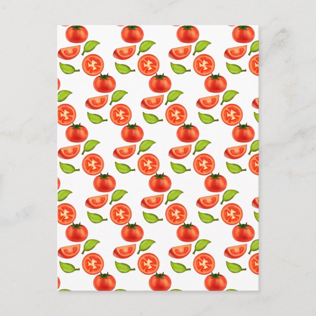 Carte Postale Tomates Et Feuilles D'Orégano (Devant)