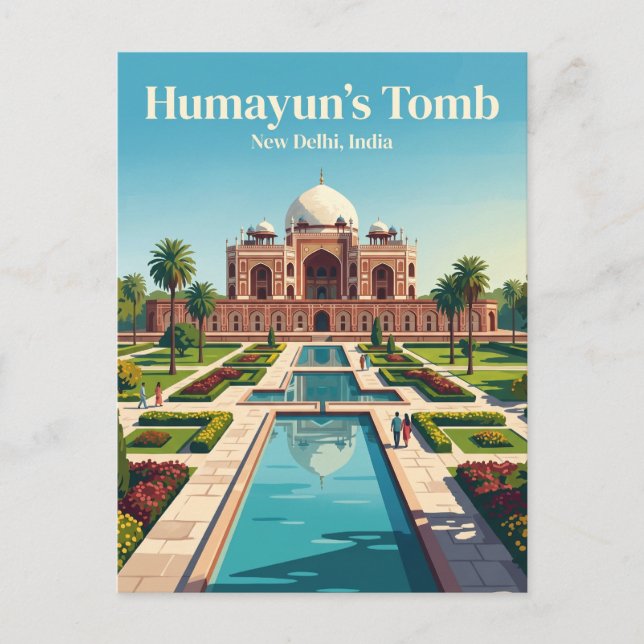 Carte Postale Tombeau d'Humayun Inde (Devant)