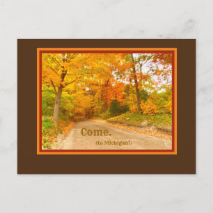 CARTE POSTALE TOMBER COULEURS ROUTES MOINS VOYAGES. VENEZ À MICH