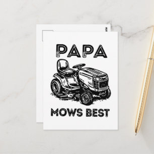 Carte Postale Tondeuse à gazon pour la Fête des Pères
