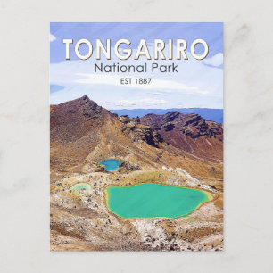 Carte Postale Tongariro Parc national Nouvelle-Zélande Vintage