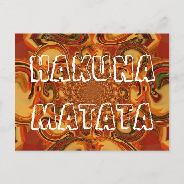 Carte Postale Tons Abstraits orange, marron et vert (Devant)