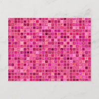 Tons De Mosaïque "Aquarelle" Rose Foncé Motif