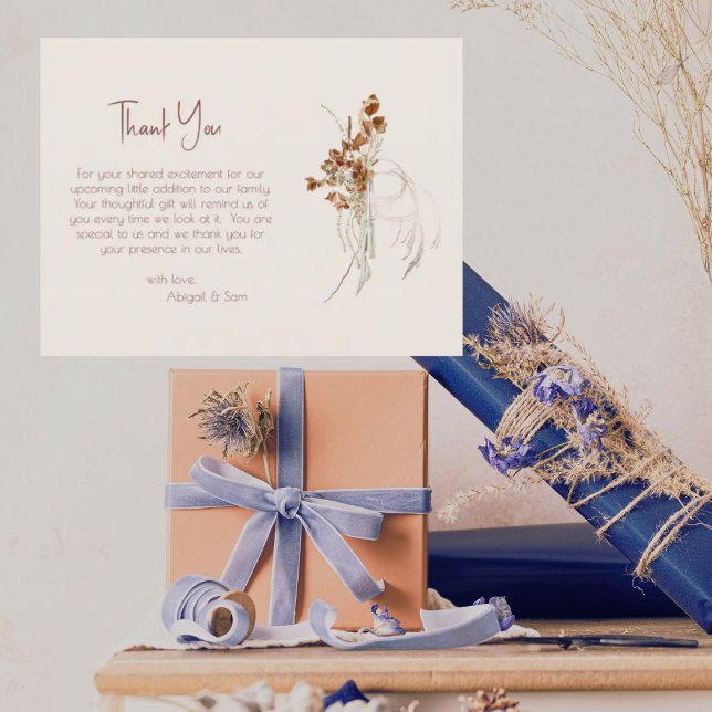 Carte Postale Tons neutres Boho Baby shower Merci (Créateur téléchargé)