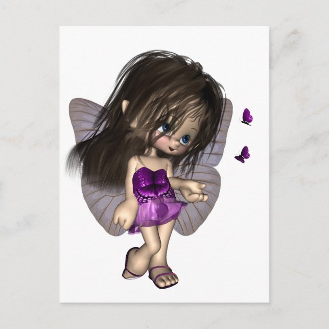 Carte Postale Toon Papillon Fée - Violet (Devant)